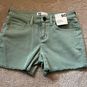 SO Sage Green Low-Rise Jean Shorts